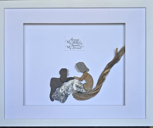 A gift for mom a gift for grandma Pebble art child and woman